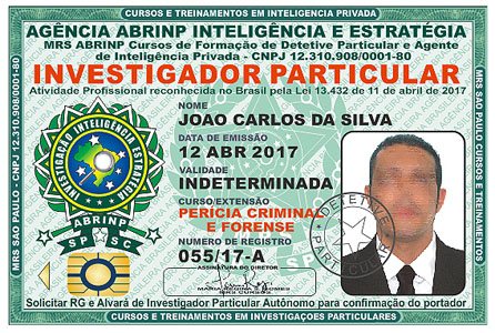 Carteira do Curso de Perito Forense