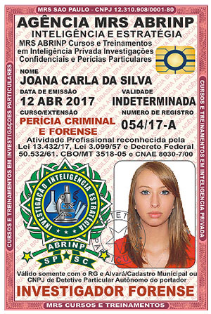 Carteira do Curso de Perito Forense